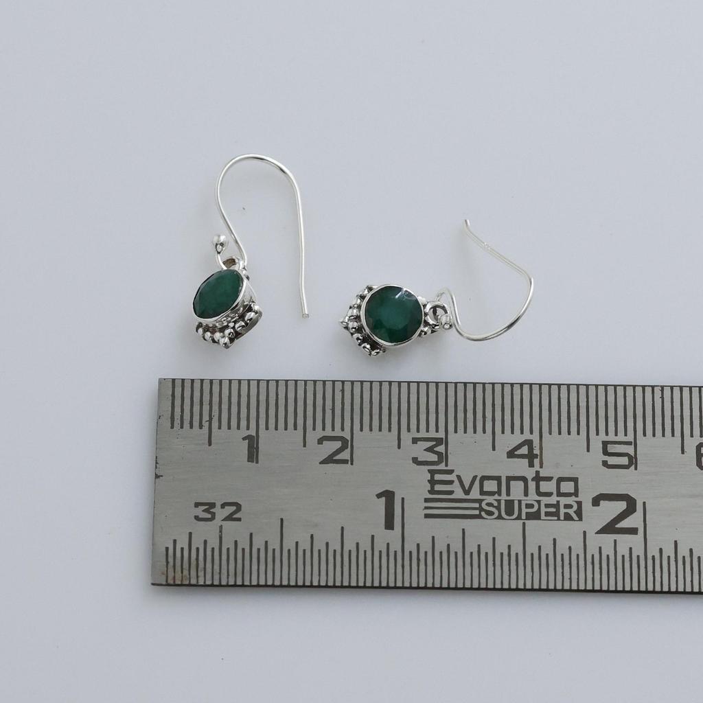 Серьга из стерлингового серебра 925 пробы с ограненным зеленым изумрудом, украшение ручной работы, подарок для нее, женское украшение