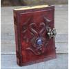 Double Dragon- Leather Journal | Grimoire 200 Vintage Pages | Lapis Stone
