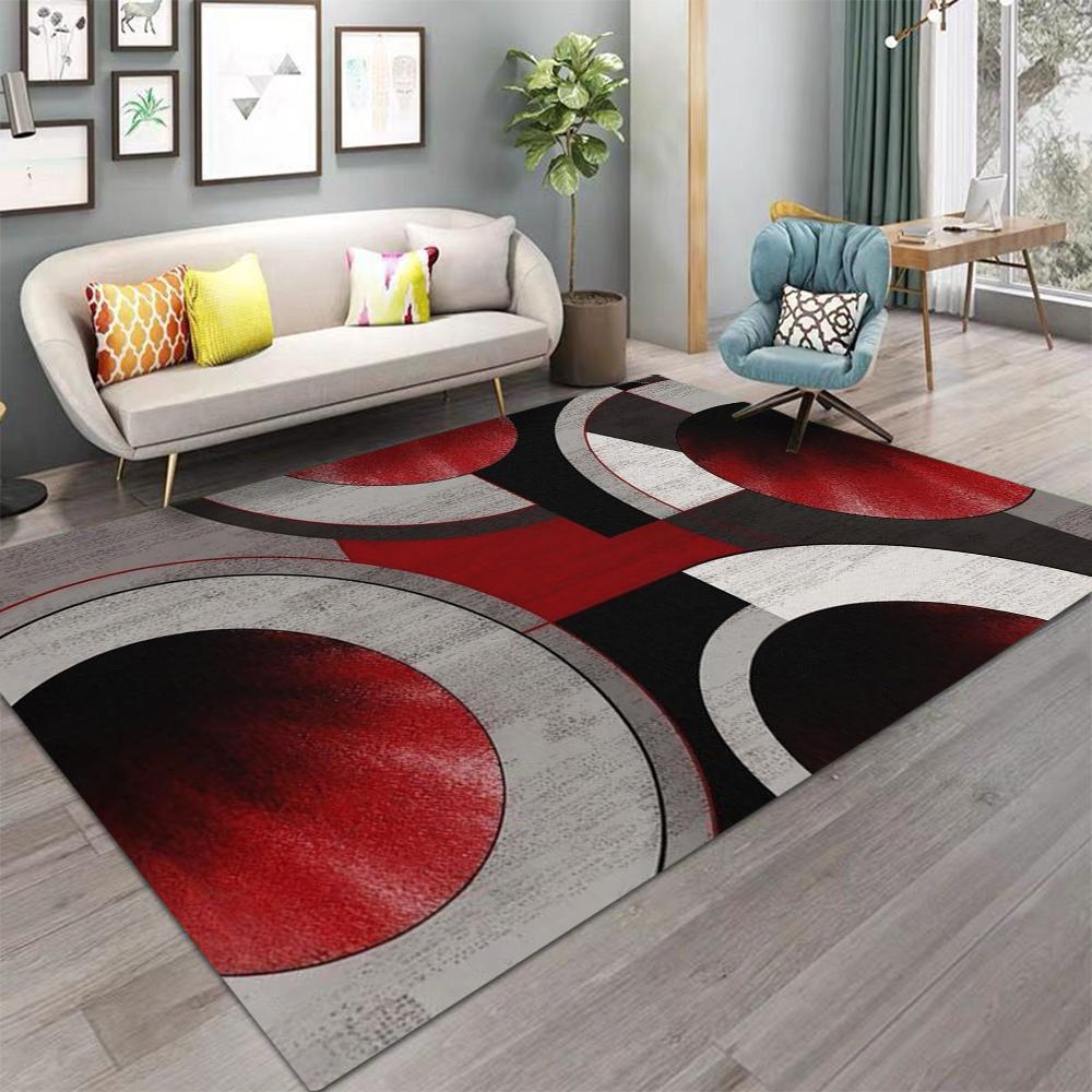 Modern Geometric Print Carpet Rug Large Area Rug for Living Room Bedroom Decor Rug Non-Slip Washable Floor Mat