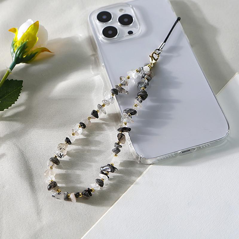 Изысканный ремешок для мобильного телефона с бусинами из натурального камня, милый ремешок для телефона, универсальный ремешок для мобильного телефона, защищающий от потери, подарки