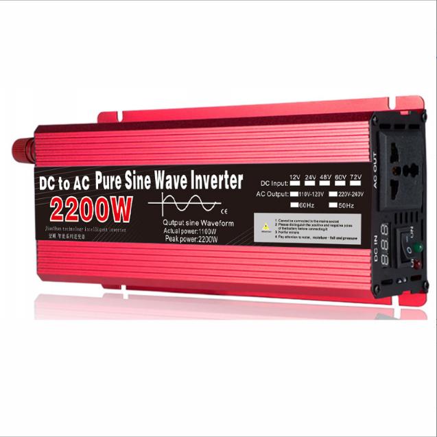 Pure Sine Wave Inverter 1000W 1600W 2200W 3000W Voltage DC 12V 24V To AC 220V Transformer Power Converter Solar Inverter