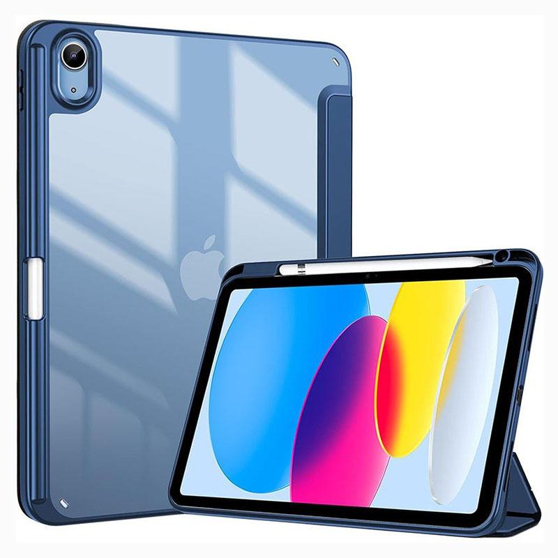 Чехол для планшета для iPad 12/11/10-го A18 2026 A16 11 дюймов 10.2 Air4/5/6/7/8 Прозрачная акриловая задняя панель TPU Защитная крышка с держателем для карандаша