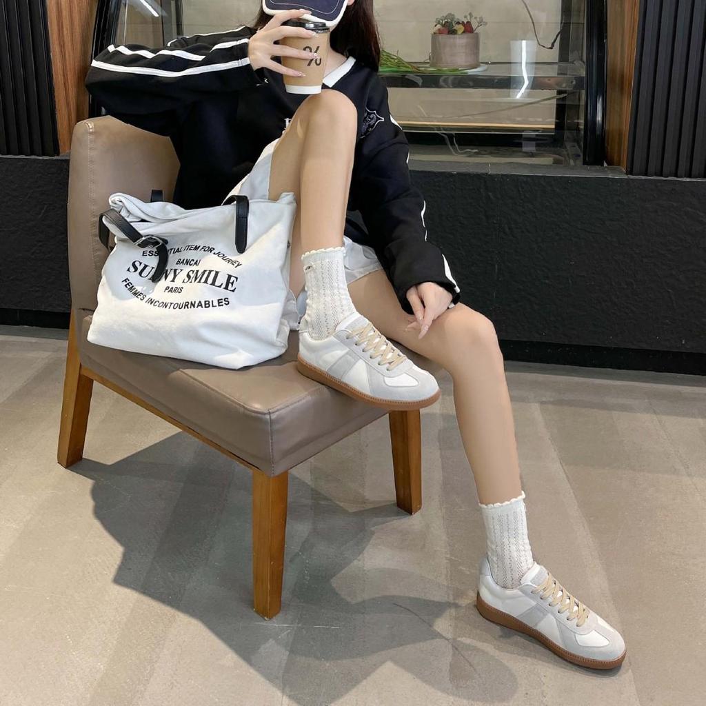 Unisex Red Cowhide German Trainer Shoes: Breathable, Soft Sole, Lightweight, Casual Sneakers for Men and Women