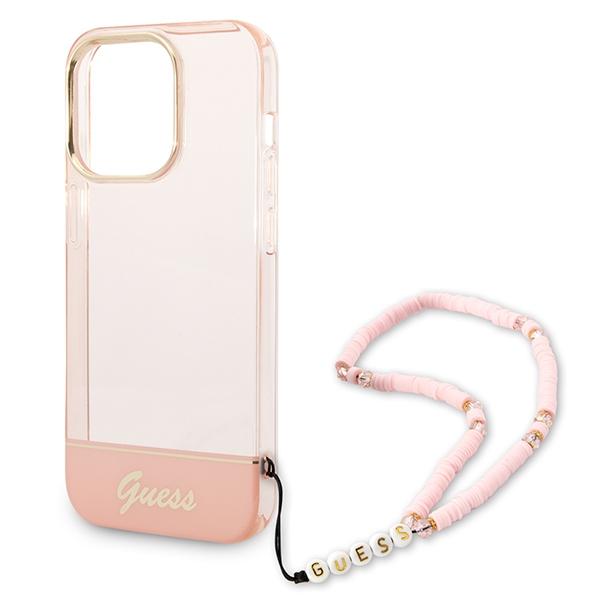 Etui do iPhone 14 Pro Max Guess Translucent Pearl Różowe