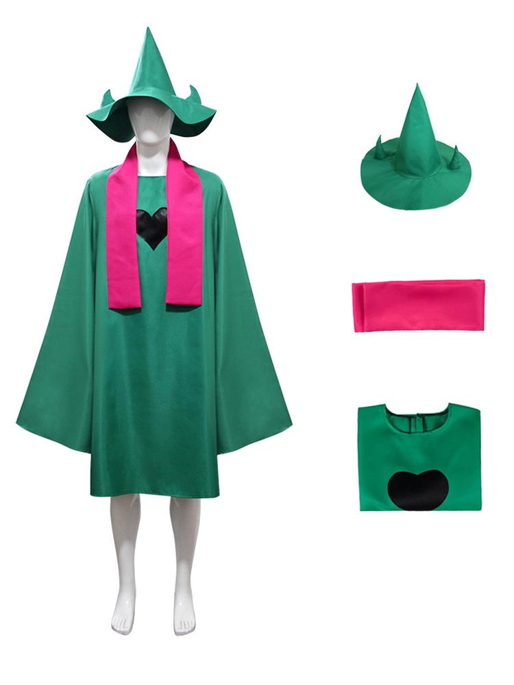 Undertale Ralsei Cosplay Hoodie Cloak Top Deltarune Cosplay Cape Outfit With Hat Scarf Halloween Costume