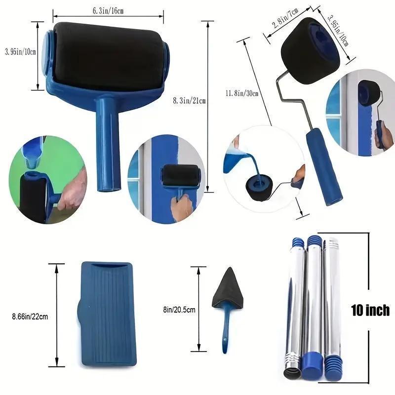 Телескопическая кисть-валик для покраски стен - Точное покрытие без мертвых зон с щетиной из тонкого волокна для бытовой покраски.