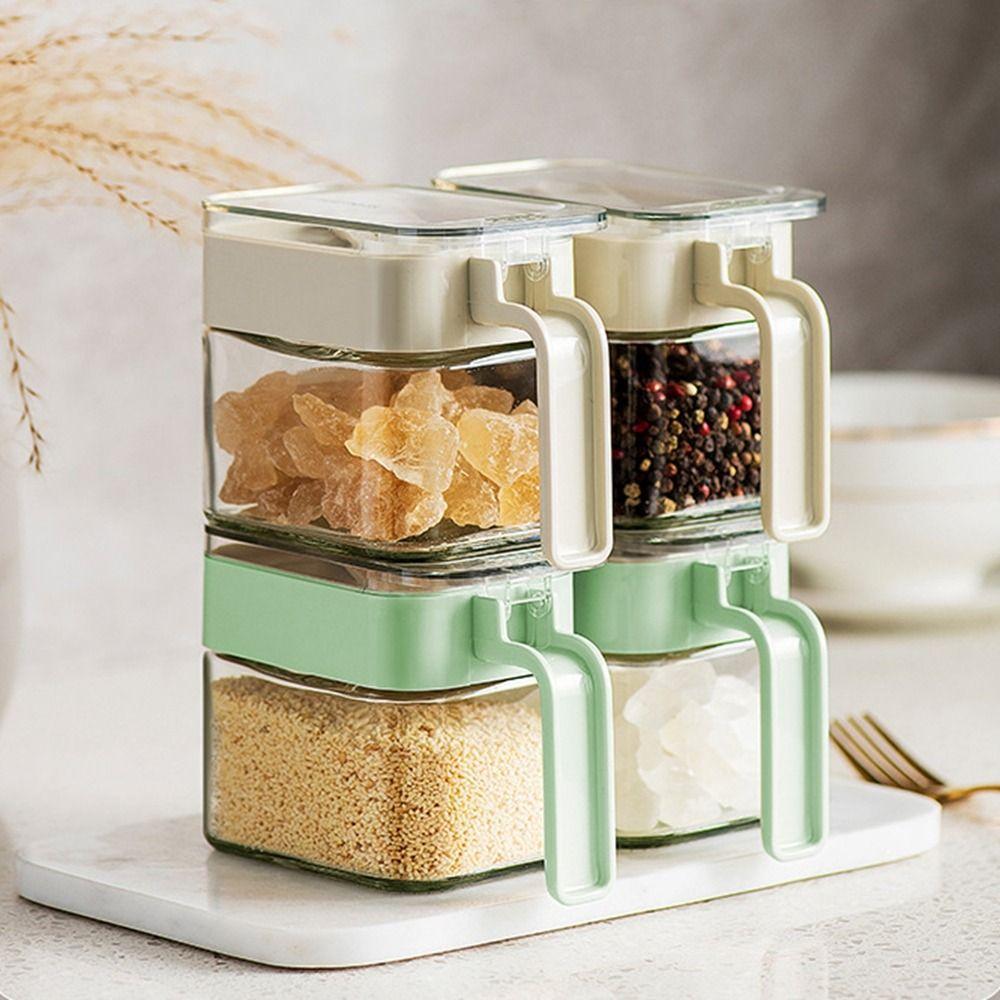 Dustproof Condiment Jar Sealed Spice Container Durable Seasoning Storage Organizer for Home