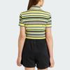 adidas Originals Color Block Slim Fit Однобортная рубашка на пуговицах с коротким рукавом Женские рубашки Многоцветный JC5333