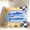 Flat Coastal Seafood Themed Pillow Case  Retro Trendy Pillow Cover Soft Pillowcases For Sofa Couch Bed Living Room
