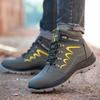 Fashion Men Steel Toe Shoes High Top Work Boots Leather Safety Shoes Work Protective Boots Winter Safety Boots Men Indestructible Shoes