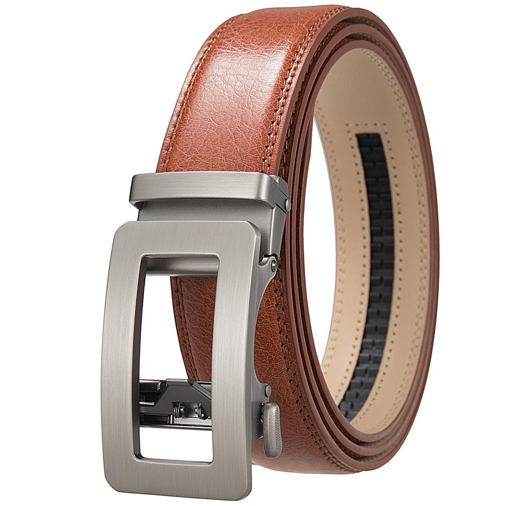 1шт двухслойный ремень из коровьей кожи с автоматической пряжкой, мужской ремень, деловой ремень Ly35-0838-1