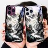 Китайская пейзажная живопись для iPhone 16 Plus 15 14 13 12 Mini 11 Pro Max X XS XR 7 8 Plus 2022 Закаленное стекло Чехол для телефона