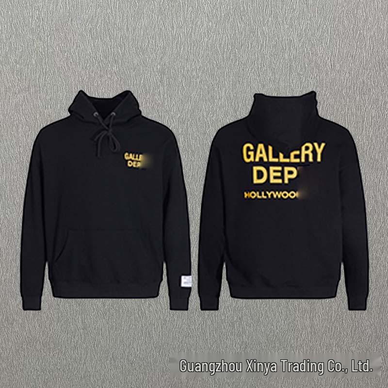 GALLERY DEPT Ink Splatter Graffiti Unisex Cotton Hoodie Set - Autumn Loose Fit