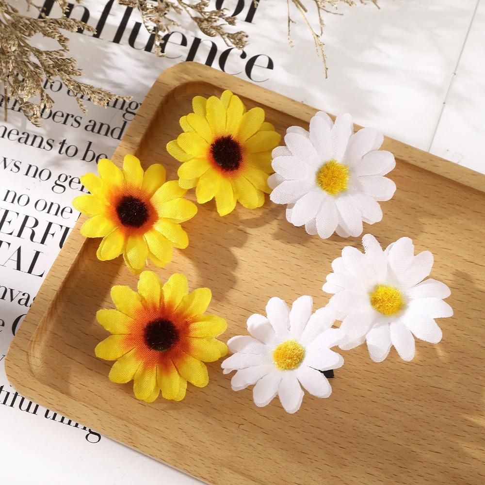 6pcs/set Bohemian Style Simulation Flower Hair Clips Cloth Girl Hair Clip Seaside