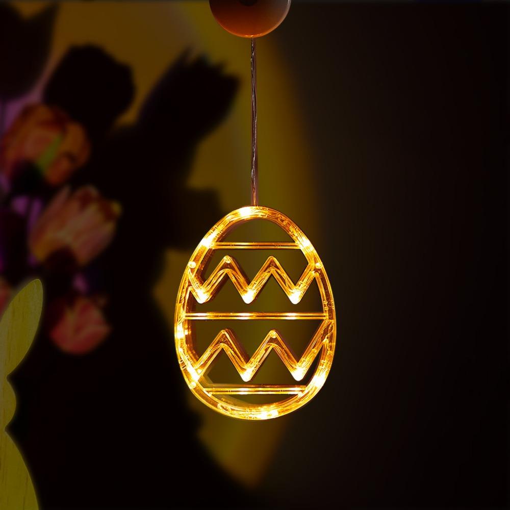 Wall Hanging Egg Suction Cup Light Plastic String Lights Cute Easter Window Lights  Indoor Home