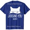 Funny Cat Judging You Silently 100% Cotton T-shirts Men Women's Fashion Casual Tshirt Loose Oversized Streetwear T Shirt