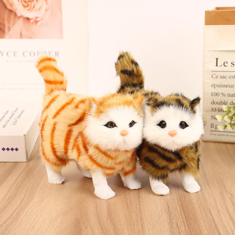 1Pc Soft Stuffed Kitten Model Simulation Cat Plush Toys Fake Cat Realist Animals For Kids Girls Birthday Valentine'S Day Gift