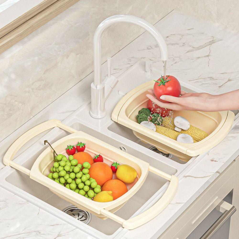 Extendable Handle Sink Strainer Basket Large Capacity Sink Filter Basket  Tableware