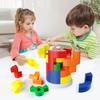 1 набор детских строительных блоков «Башня» с 40 карточками с заданиями, сделай сам, цилиндрическая башня, игра для укладки, для малышей, мальчиков и девочек, развивающая игрушка-головоломка из блоков