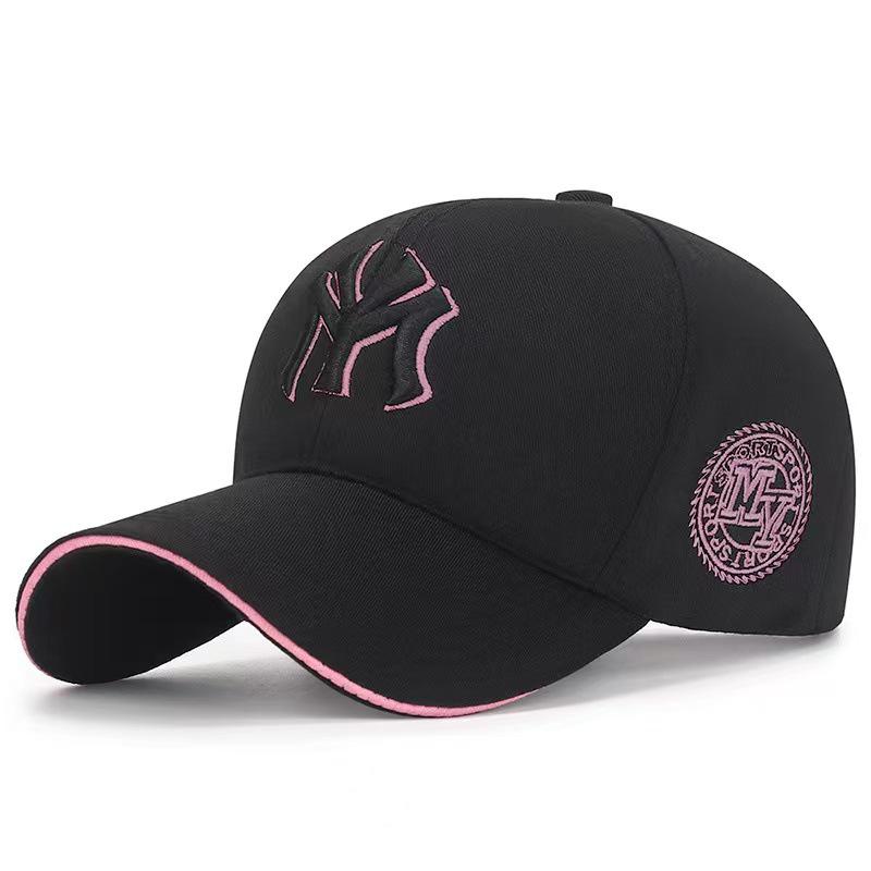 Korean Style Women's Duckbill Cap with "MY" Embroidery - Spring/Autumn Fashion, Casual Baseball Hat for Outdoor Sunshade.