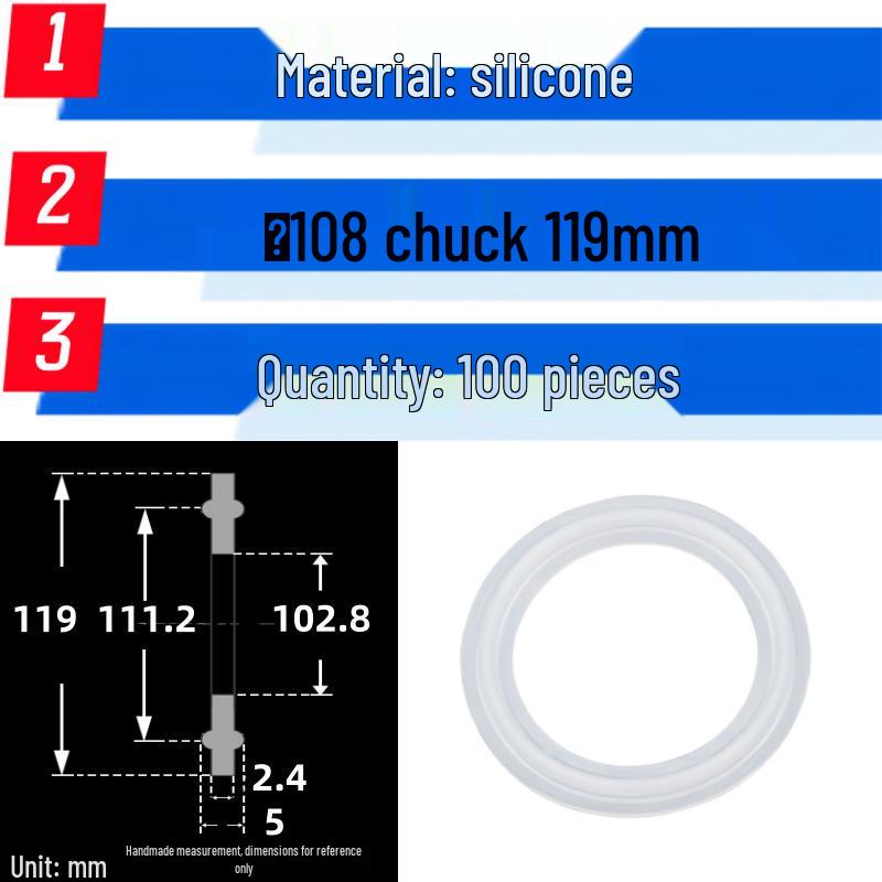 Silicone Quick-Release Sealing Ring & PTFE EPDM Fluoro Rubber Gasket Set