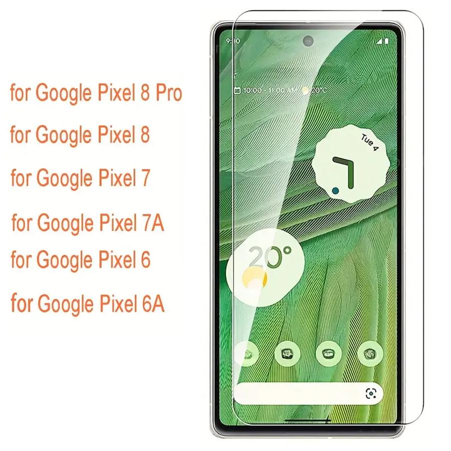 3 шт. Защитная пленка из закаленного стекла с полным покрытием для Google Pixel 6 6A 7 7A 8 Pro 8A 9H Стеклянная пленка высокого разрешения Прозрачная защита экрана от царапин