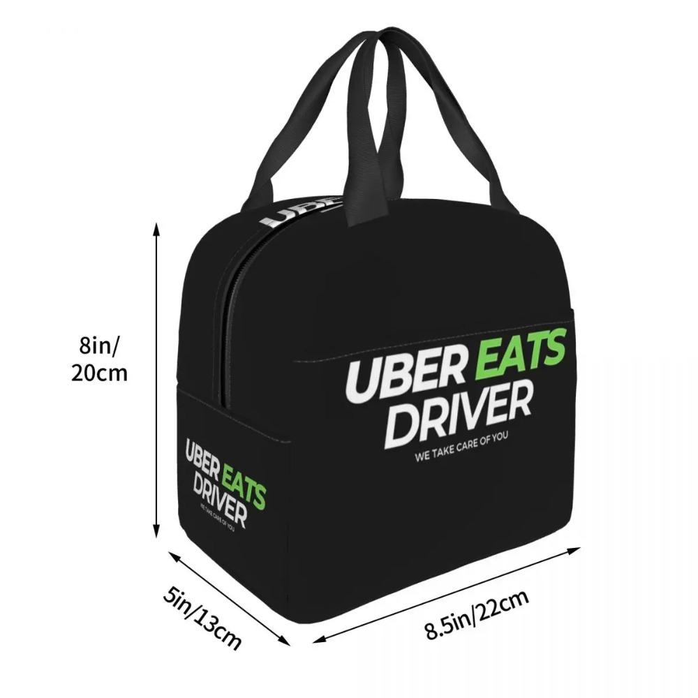 Uber Eats Driver Logo Food Delivery Driver Insulated Lunch Bag for Women Kids Portable Food Boxes Thermal Lunch Box Tote