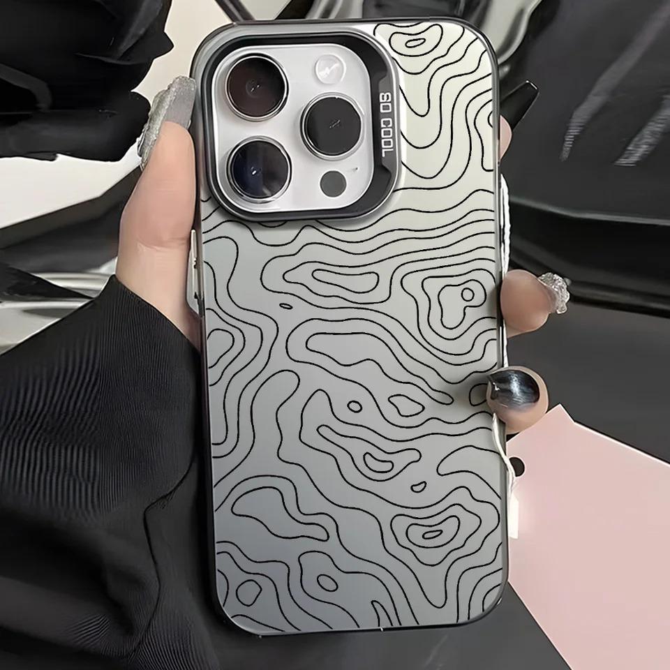 Terrain pattern phone case suitable for iPhone 17 Air 16 Pro Max 15 14 13 12 11 ProMaxPlus 8 anti drop and shockproof back cover