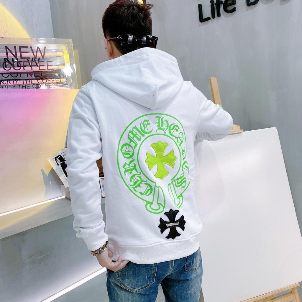 8078 CHROME HEARTS 2025 New Spring and Autumn Plus-size Thin Style Classic Style Logo Hooded Sweatshirt for Couples