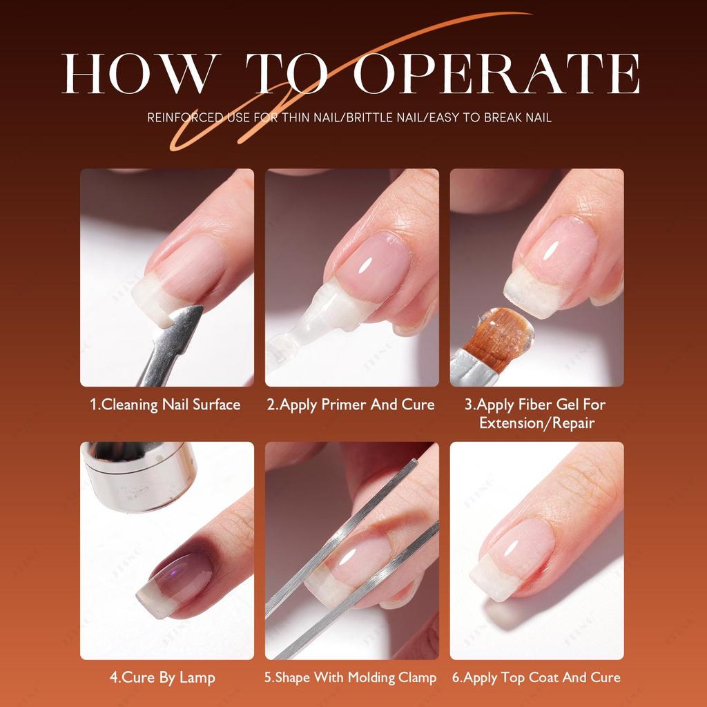 JTING Clear Fiber Fix Gel Glass Builder Nail Polisih Gel Nail Repair Extension Sculpting Construction Hard Gel OEM Private Label