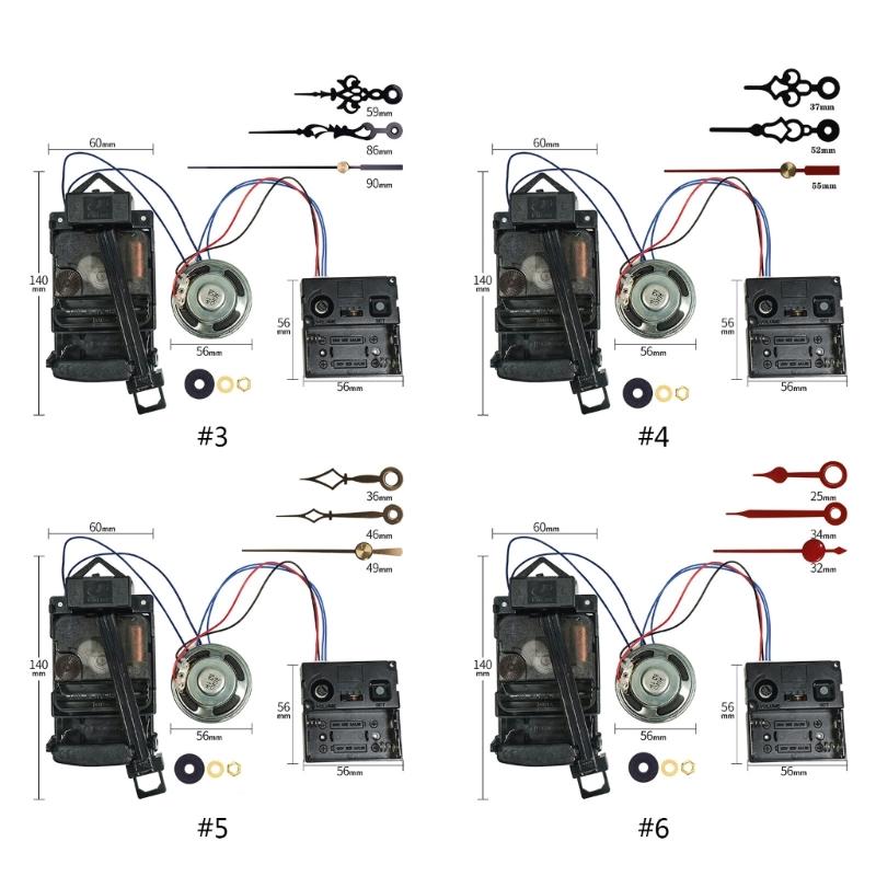 1 комплект, комплект для настенных часов, набор для ремонта часов, винтажные часы, сделай сам, кварцевый механизм, указатели, музыкальная шкатулка, вал 17 мм