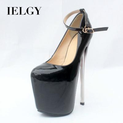 Сексуальные женские туфли больших размеров на очень высоком каблуке 19 см, черные