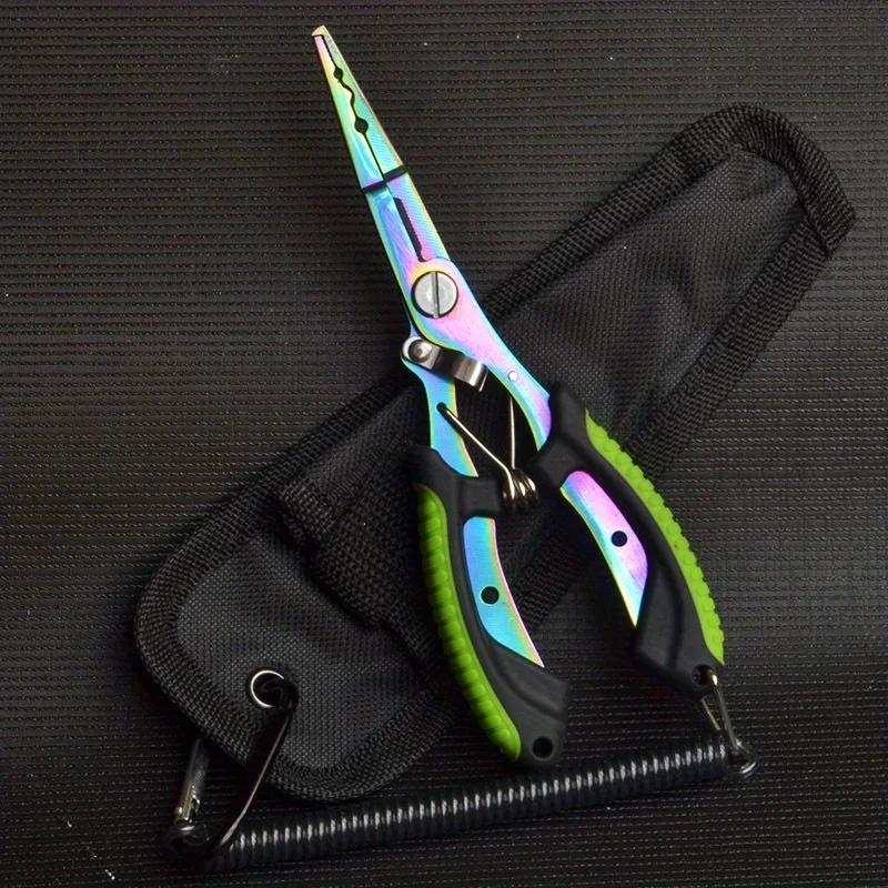 Portable Fishing Pliers Titanium Coated Stainless Steel Fish Gripper Hook Remover Cutter Multifunctional Fishing Tool