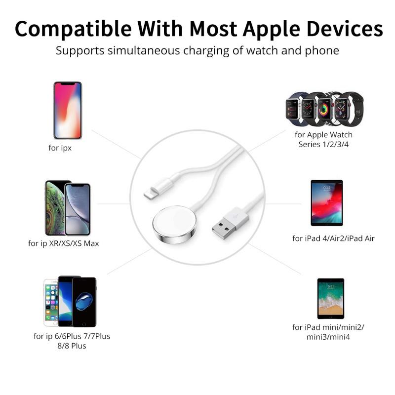 HdoorLink Беспроводное магнитное зарядное устройство для Apple Watch 2 в 1 для iWatch 8 Ultra 7 6 5 SE 4 3 2 1 серии USB портативные аксессуары для быстрой зарядки