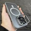 Металлический держатель-подставка для фотоаппарата для iPhone 15 14 Plus 13 12 11 Pro Max для беспроводной зарядки, магнитный матовый противоударный чехол