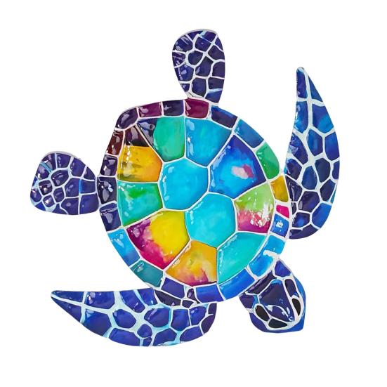 Metal Sea Animal Wall Decoration Colorful Turtle Fish Seahorse Crab