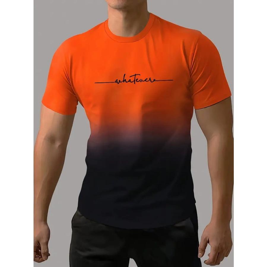 Большие размеры Мужская футболка 3D-принтованные футболки Мужские простые градиентные модные трендовые футболки с коротким рукавом Повседневная летняя одежда