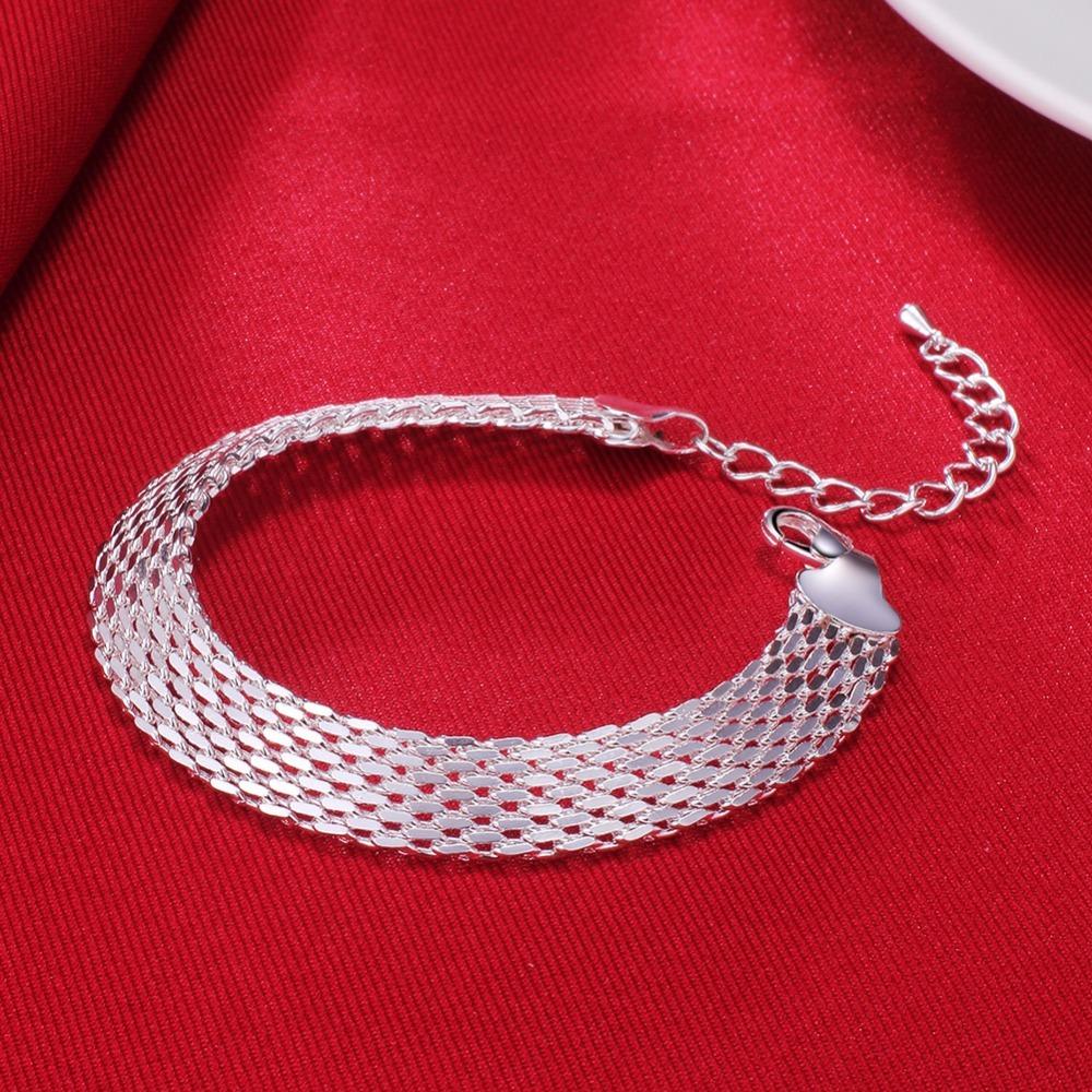 Women's Fashion Chain Bracelet Real 925 Sterling Silver Soft Watchband Charm Bracelet Bangles Fine Jewelry