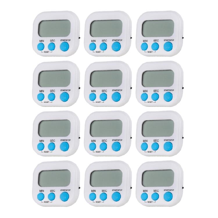 Household Magnetic Countdowns Timer Set, 12 Pack Digital Kitchen Timers with LCD Readout for Cooking Baking and Time Tracking