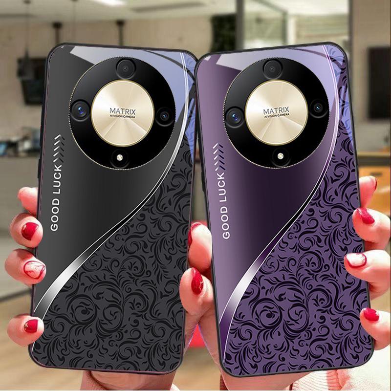 Градиентный узор Синий для Honor Magic 6 50 70 90 Lite X7b 200 Pro Nova 10 Nova 5T X6 P30 Pura 70 Ultra Чехол для телефона из закаленного стекла