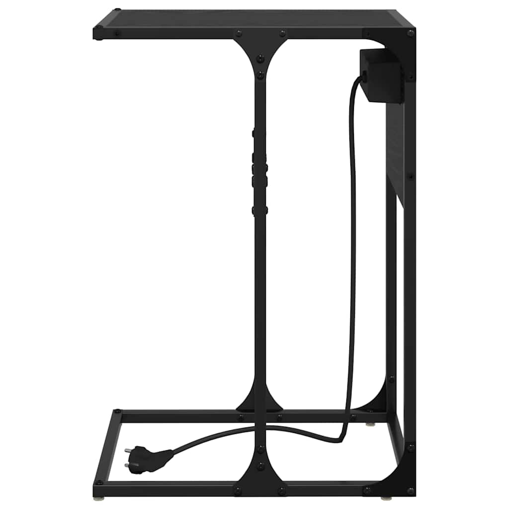 Nightstand Black Oak Look 41.5 x 26 x 60.5 cm