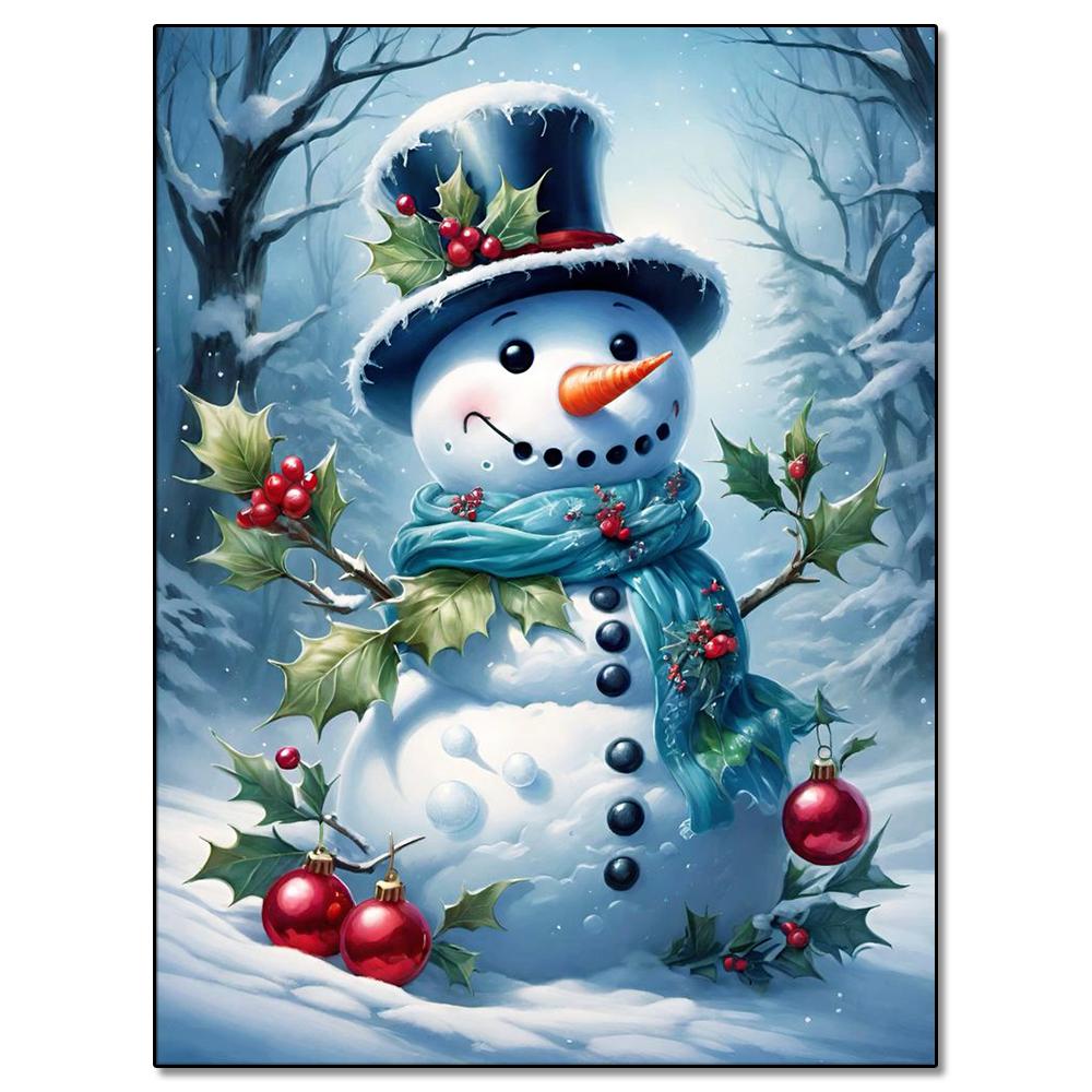 Алмазная живопись Снеговик Зимний снежный пейзаж Алмазная мозаика Вышивка Полная квадратная/круглая 2024 Новая серия Сделай сам для дома