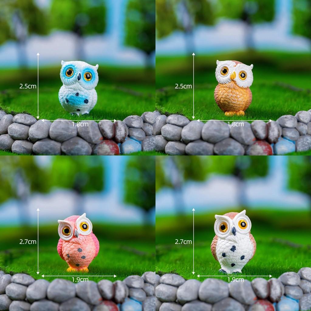 Adorable Resin Owl Figurine Miniature Garden Decor Cute Cartoon Animal Craft