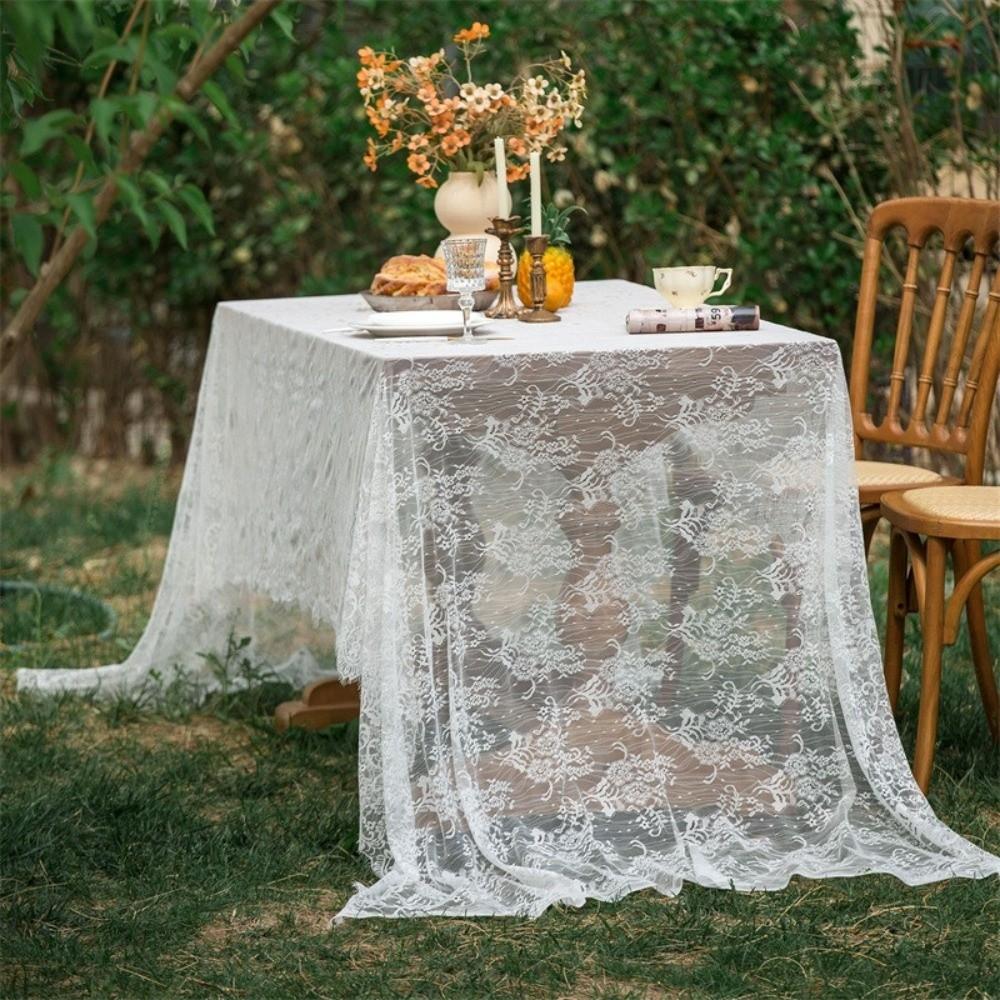 Rectangular Party Tablecloth French Retro Birthday Table Cover for Summer Picnics