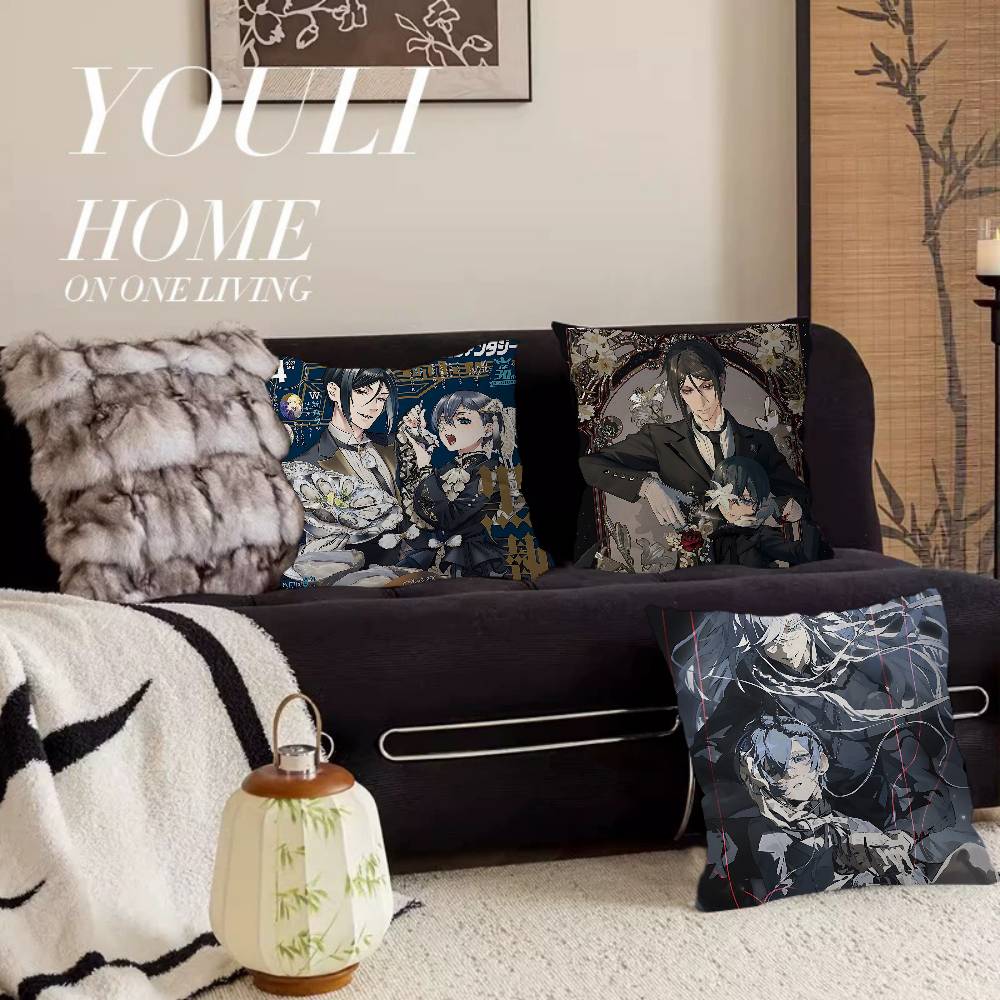 B-Black B-Butler Japanese Anime Personalized Pillow Cover Kids Bedroom Wild Party Decor Pillowcase Kid Birthday Shower Gift