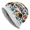 1pc Australian Animal Knit Hat with Kangaroo & Koala Print - Stretchable Lightweight Suitable for - Outdoor, Machine Washable Elastic Fit For, Graduat