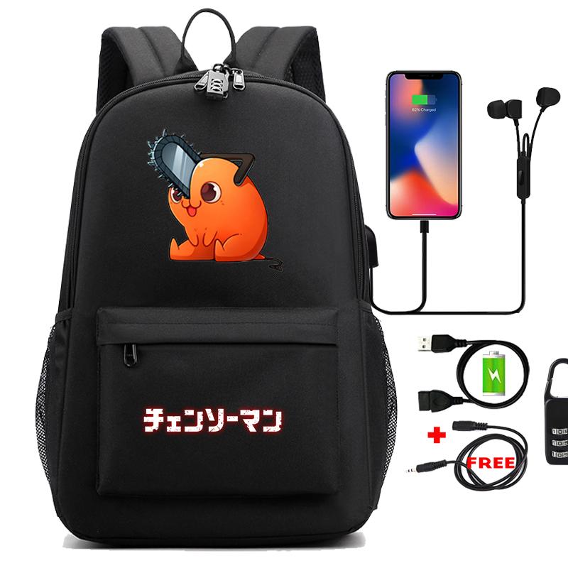 Рюкзак с принтом аниме для девочек, USB-сумка для ноутбука, школьный рюкзак для подростков, водонепроницаемый противоугонный школьный рюкзак