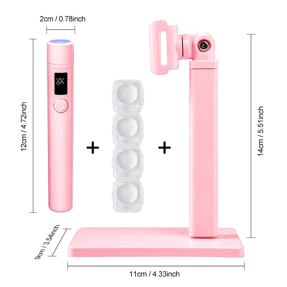 Mini Professional Nail Art UV LED Light Rechargeable Display Portable Nail Dryer LED Light Support Base for Nail Art Removable