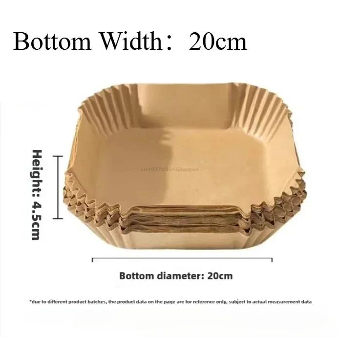 Бумага для приготовления во фритюрнице, одноразовая бумага, квадратная, круглая, для выпечки, для барбекю, тарелка, антипригарный коврик, кухонный инструмент, бумага для поглощения масла для духовки