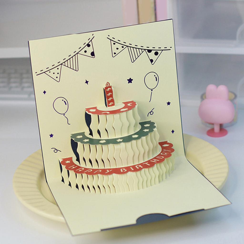 Открытка на день рождения Yousheng 3D Pop-Up с музыкальными огнями Открытка на день рождения с тортом для женщин, мужчин, детей, друзей